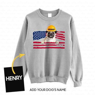 Personalized Dog Gift Idea - Happy Labor Day Pug Worker For Dog Lovers - Standard Crew Neck Sweatshirt
